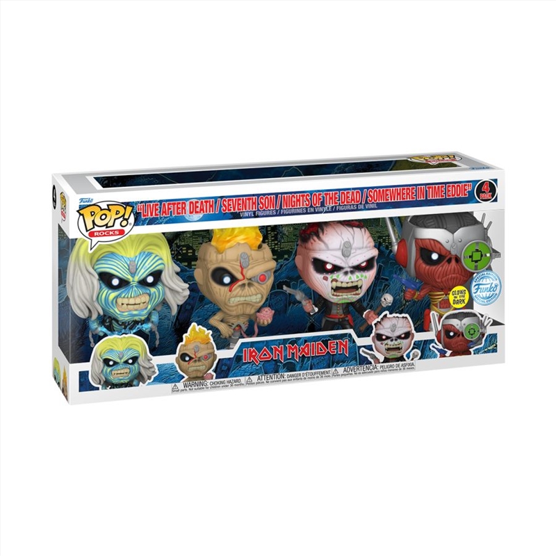Iron Maiden - Eddie US Exclusive Glow Pop! Vinyl 4-Pack [RS]/Product Detail/Sport