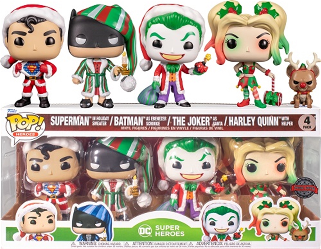 DC Comics - Holiday US Exclusive Pop! Vinyl 4-Pack [RS]/Product Detail/Movies