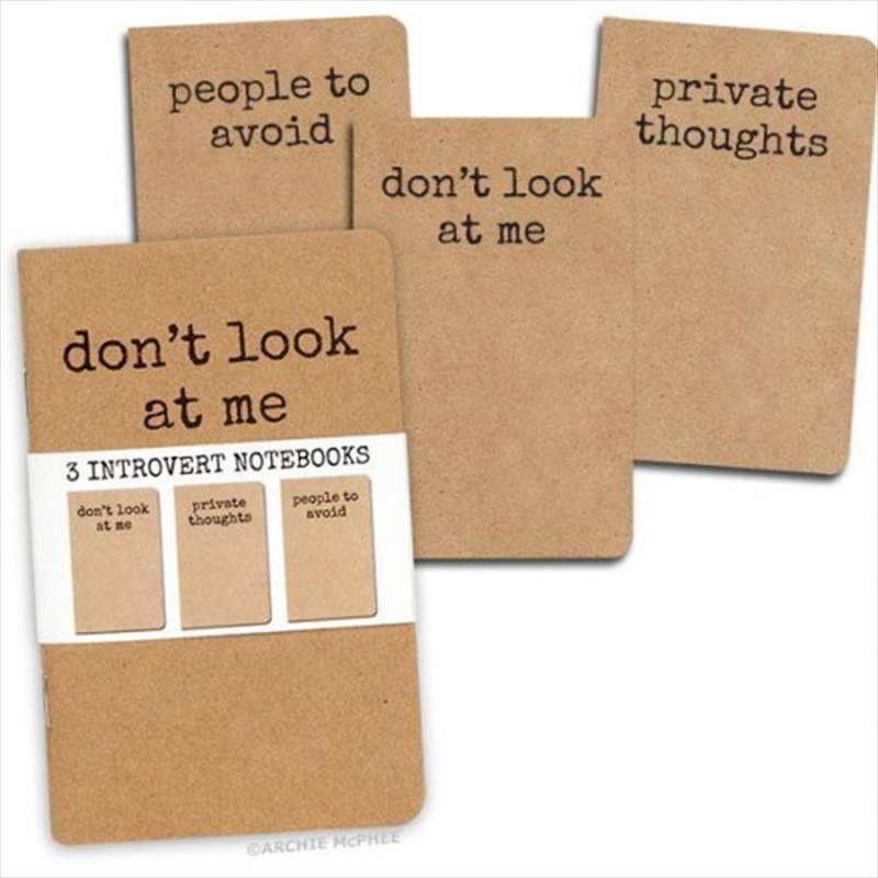 Archie McPhee – Introvert Notebooks – Set Of 3/Product Detail/Stationery