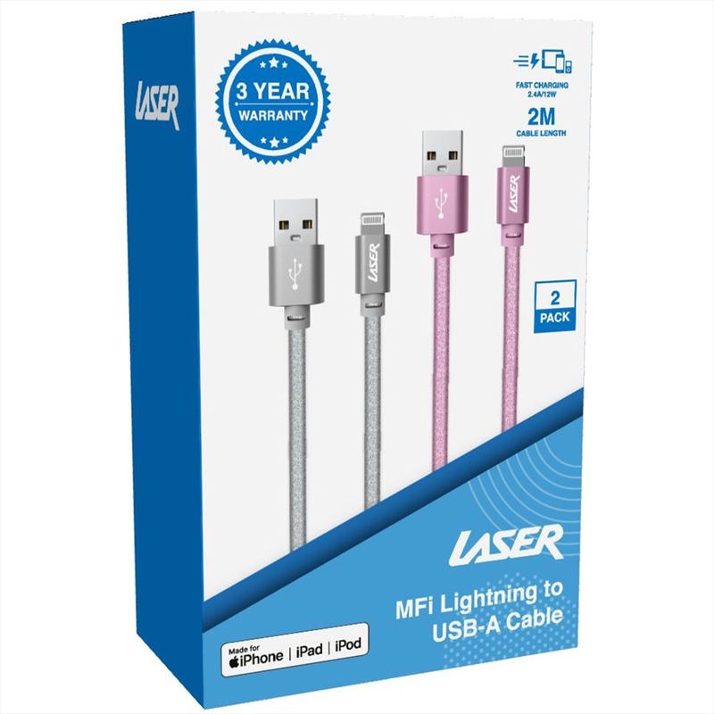 Lightning To Usb-A Silver/Pink Glitter Cable/Product Detail/Consoles & Accessories