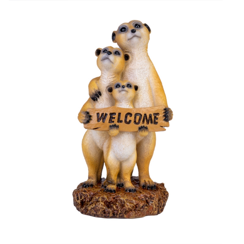 Meerkat Family Welcome Sign/Product Detail/Figurines