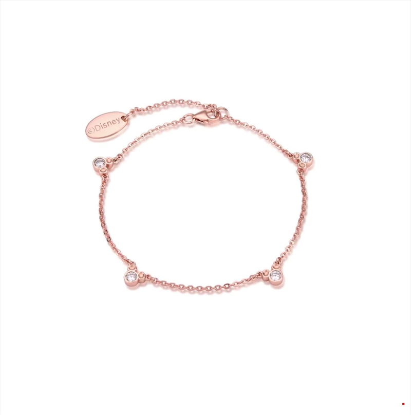 Precious Metal Mickey Mouse CZ Bracelet - Rose Gold/Product Detail/Jewellery