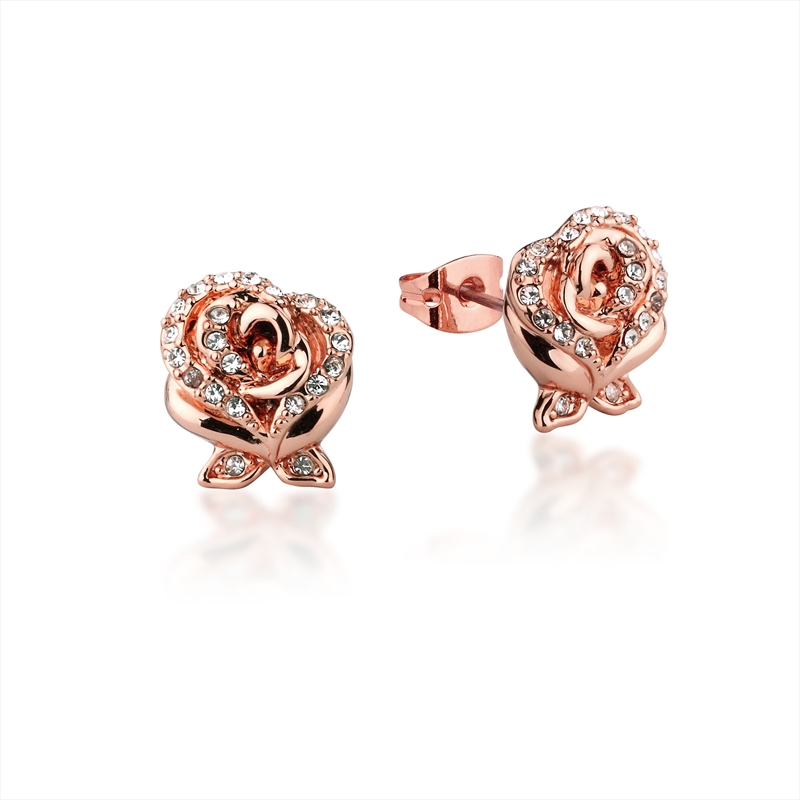 Disney Beauty And The Beast Enchanted Rose Crystal Stud Earrings - Rose/Product Detail/Jewellery