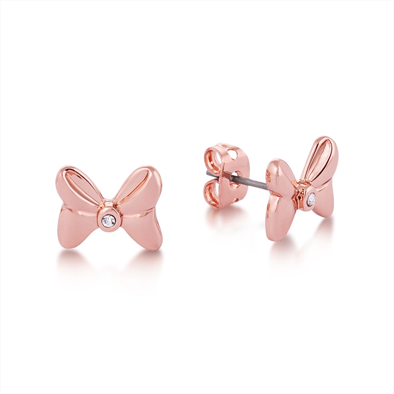 Minnie Mouse Crystal Bow Studs - Rose/Product Detail/Jewellery