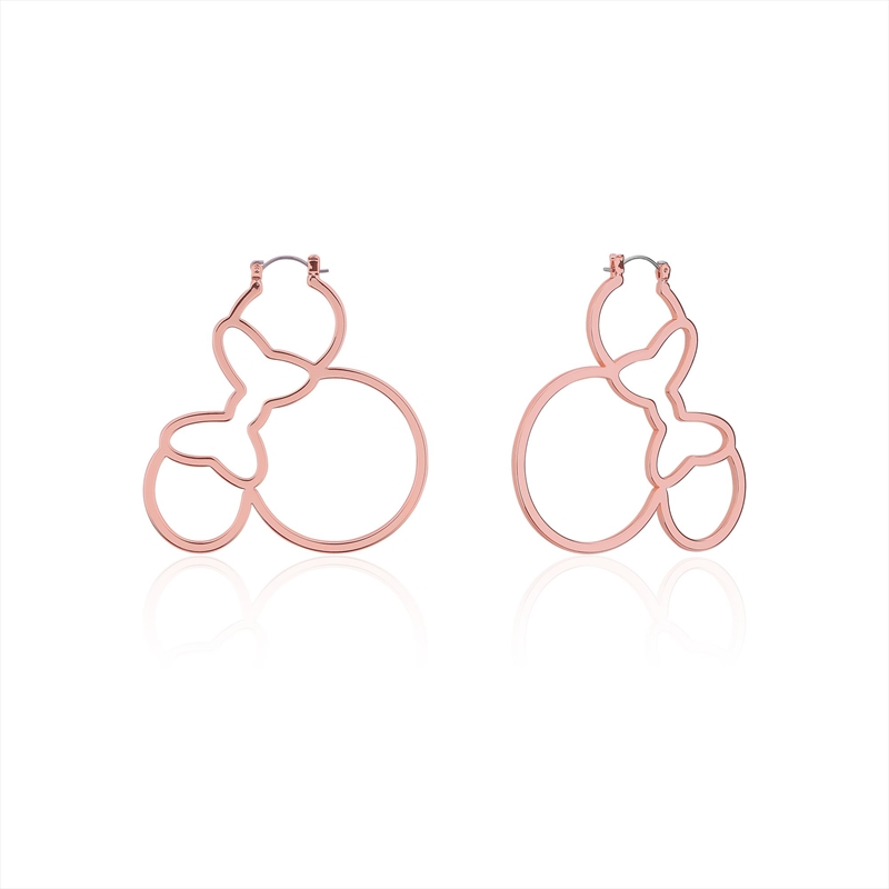 Minnie Mouse Outline Hoop Earrings - Rose/Product Detail/Jewellery