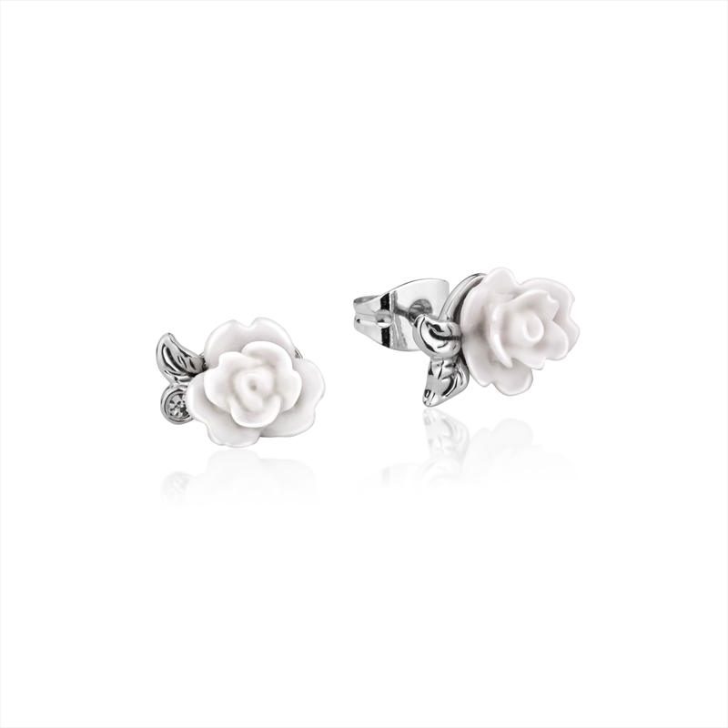 Disney Beauty And The Beast Enchanted Rose Stud Earrings - White/Product Detail/Jewellery