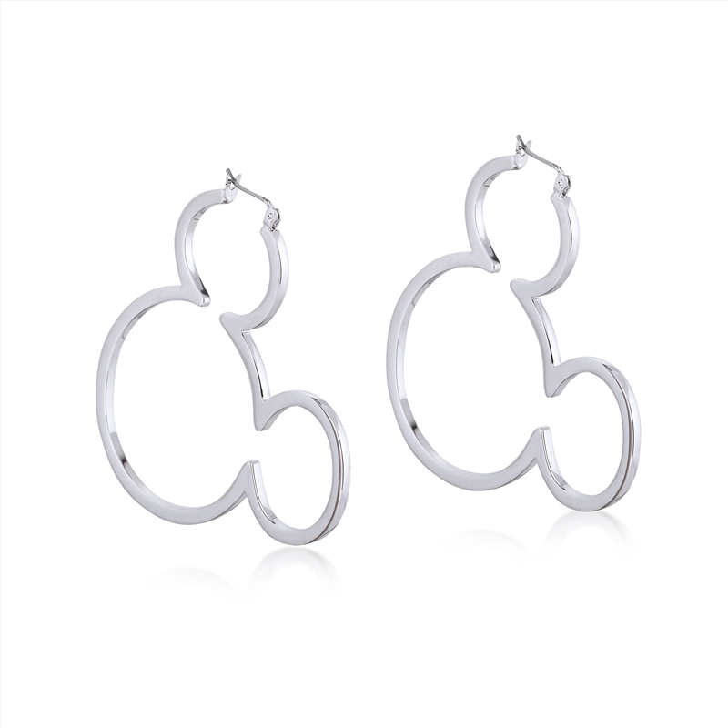 Mickey Outline Hoop Earrings Silver/Product Detail/Jewellery