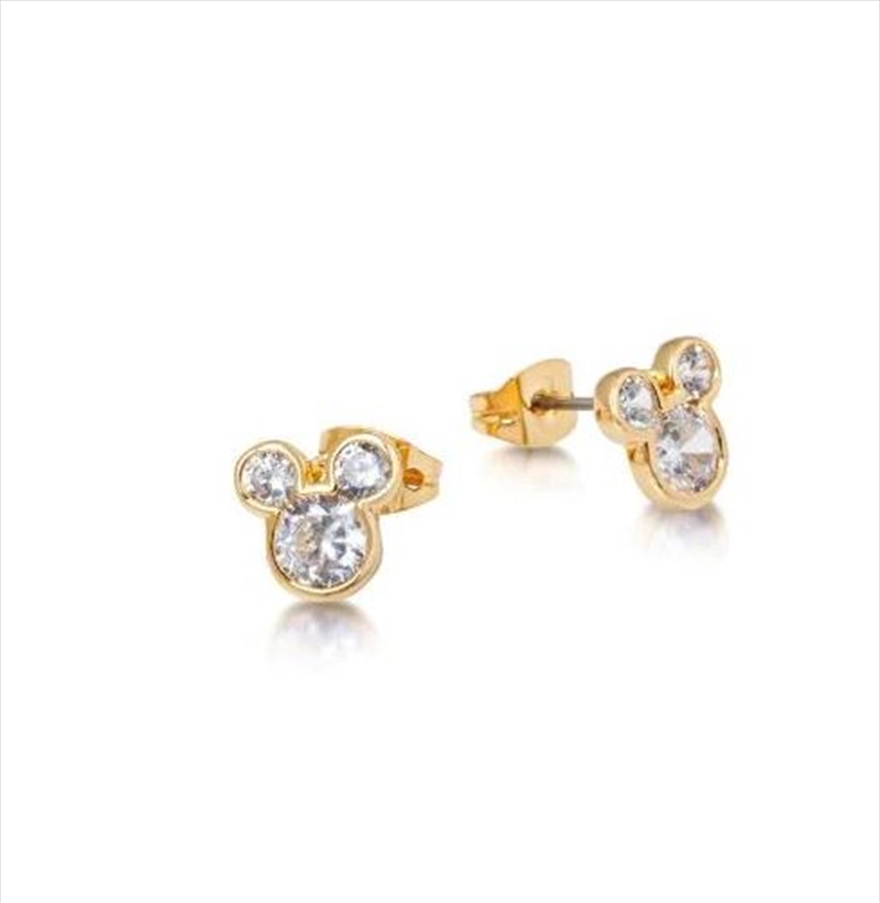 Mickey Mouse Crystal Stud Earrings - Gold/Product Detail/Jewellery