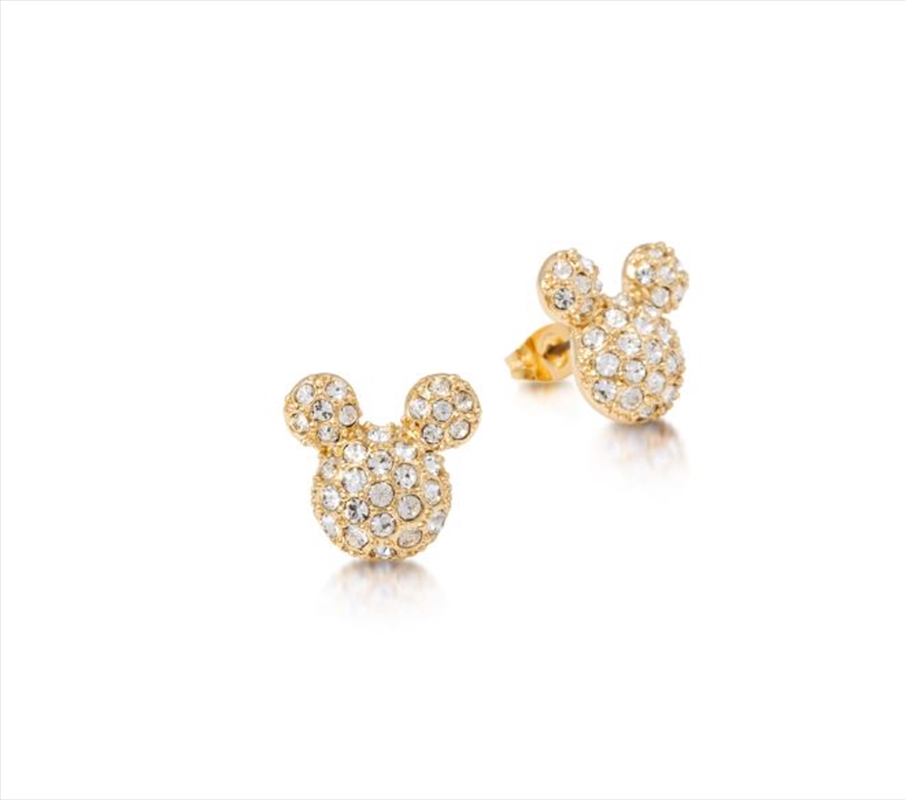 Mickey Mouse Crystal Stud Earrings - Gold/Product Detail/Jewellery