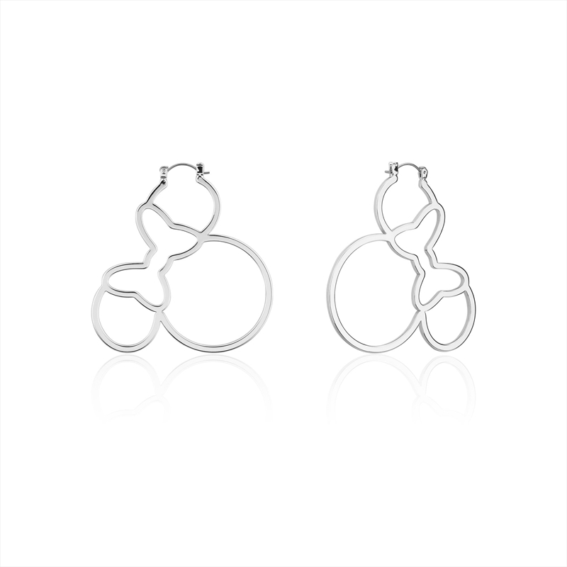 Minnie Mouse Outline Hoop Earrings - Silver/Product Detail/Jewellery