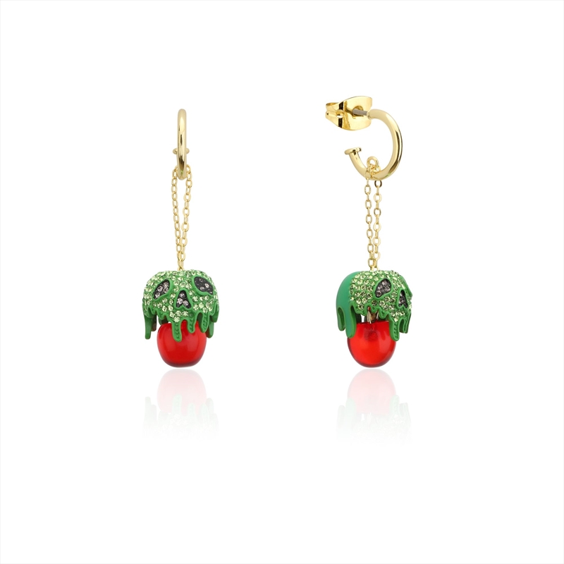 Villains Snow White Evil Queen Poison Apple Crystal Drop Earrings - Gold/Product Detail/Jewellery