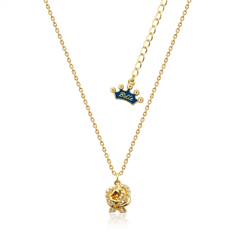 Disney Beauty And The Beast Enchanted Rose Necklace - Gold/Product Detail/Jewellery