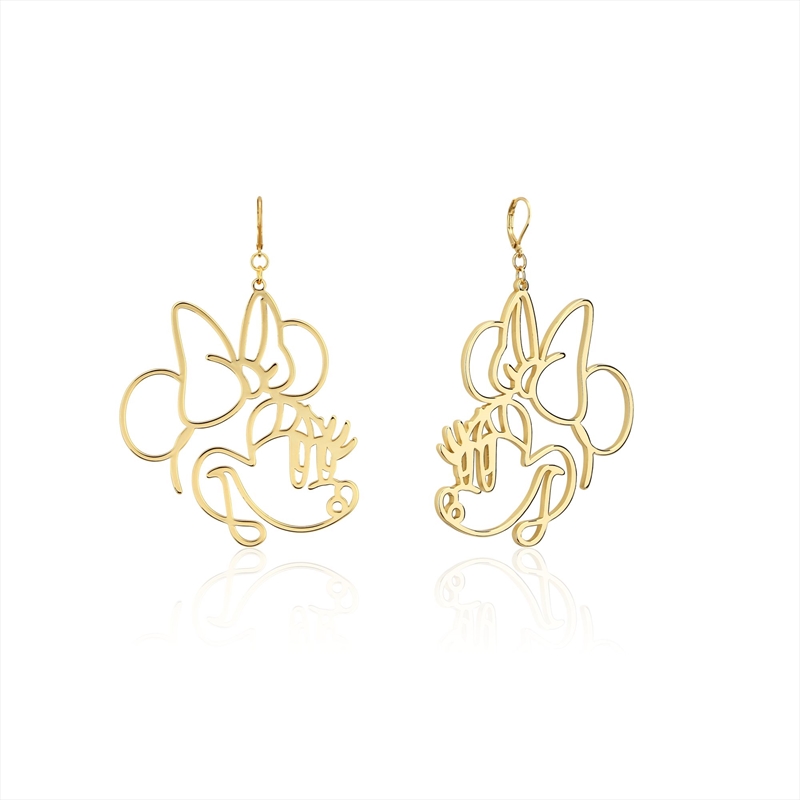 Minnie Mouse Wire Style Drop Earrings - Gold/Product Detail/Jewellery