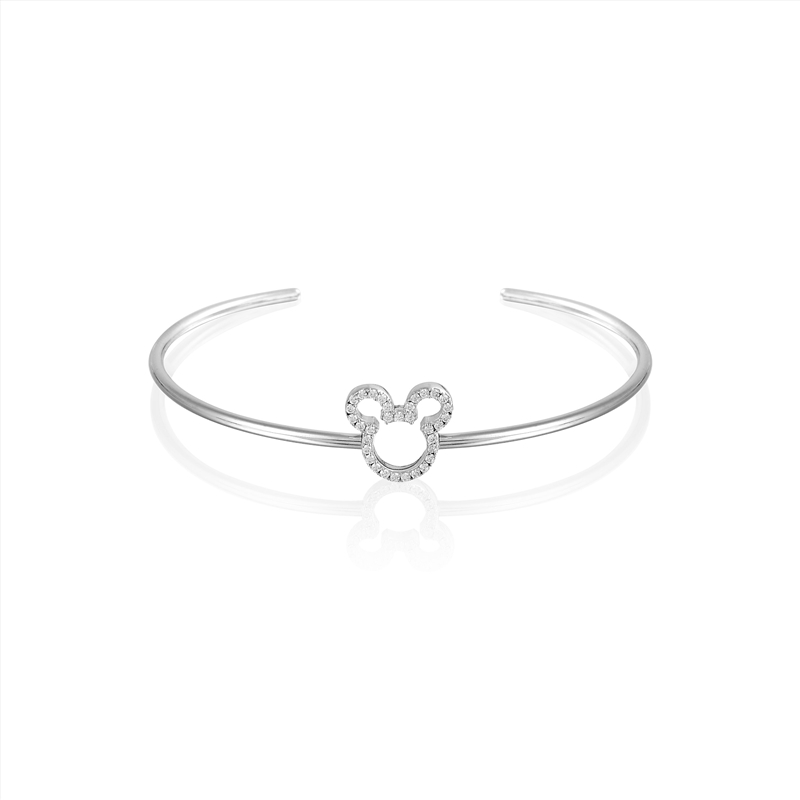 Disney Precious Metal Mickey Mouse Crystal Outline Bracelet - Silver/Product Detail/Jewellery