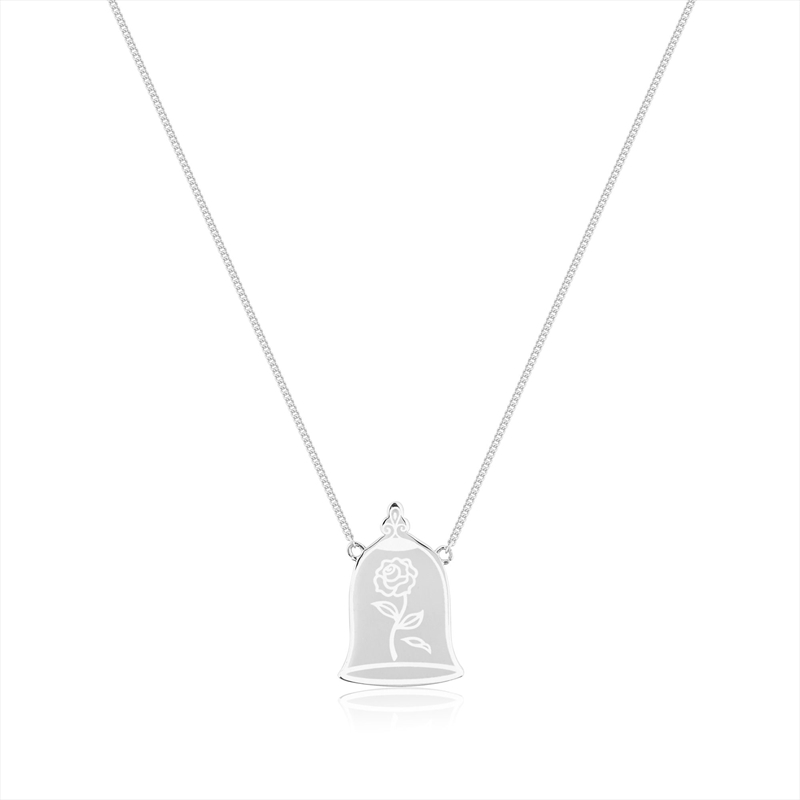 Disney Princess Precious Metal Beauty & the Beast Enchanted Rose Dome Necklace - Silver/Product Detail/Jewellery