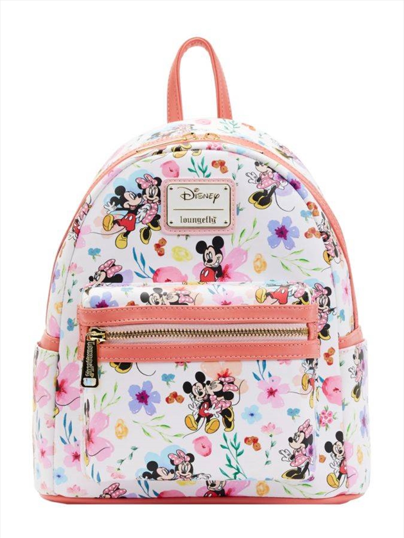 Loungefly - Disney - Mickey & Minnie Floral Mini Backpack [RS]/Product Detail/Bags