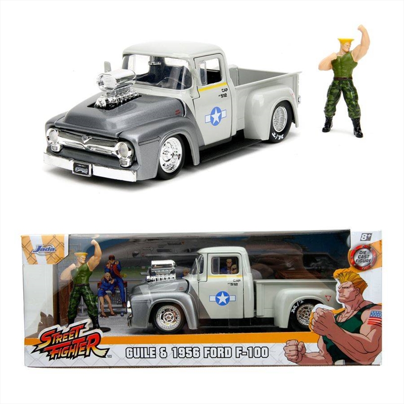 Street Fighter - Ford F-100 (1956) 1:24 with Guile Figure Hollywood Rides Diecast Vehicle/Product Detail/Figurines