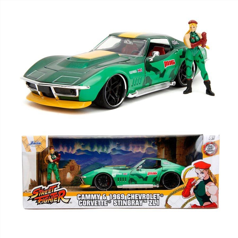 Street Fighter - Chevrolet Corvette Stingray ZL1 (1969) 1:22 Scale with Cammy Figure/Product Detail/Figurines