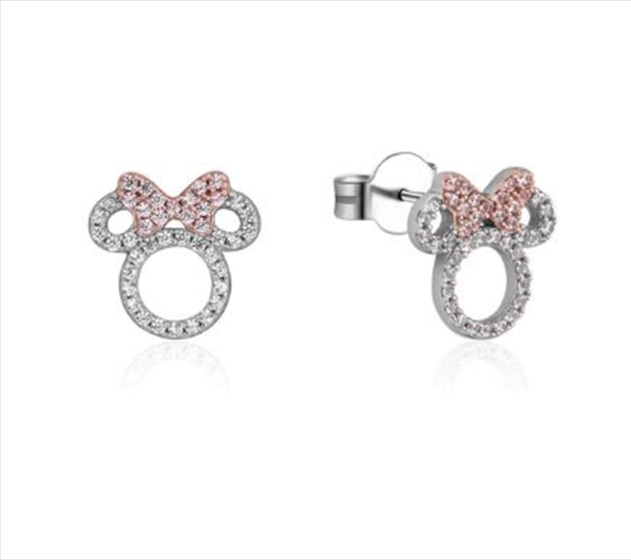 Precious Metal Minnie Mouse Crystal Outline Stud Earrings/Product Detail/Jewellery