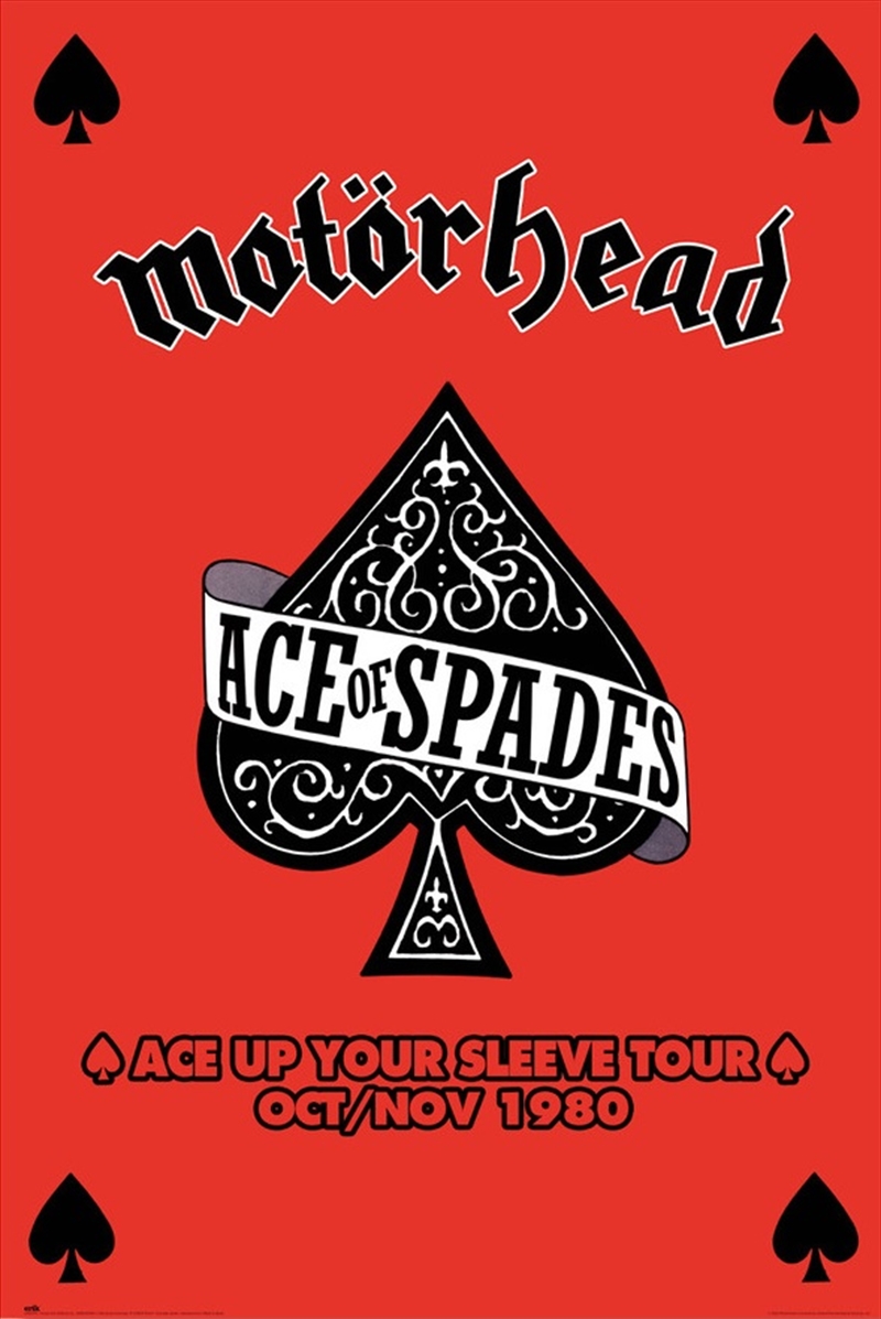Motorhead Ace of Spades Ace Up Your Sleeve Tour 1980 Poster/Product Detail/Posters & Prints