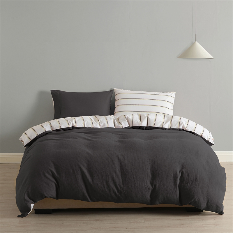 Queen Royal Comfort Hemp Braid Cotton Blend Quilt Cover Set Reverse ...