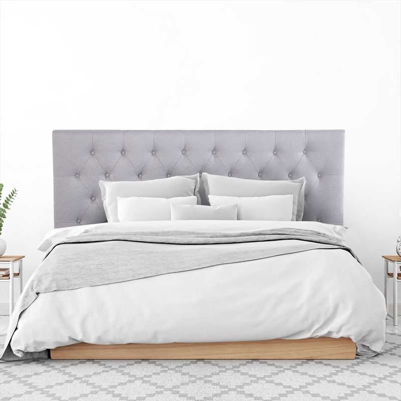 Queen Milano Decor Yorkshire Tufted Bed Head Light Grey/Product Detail/Homewares