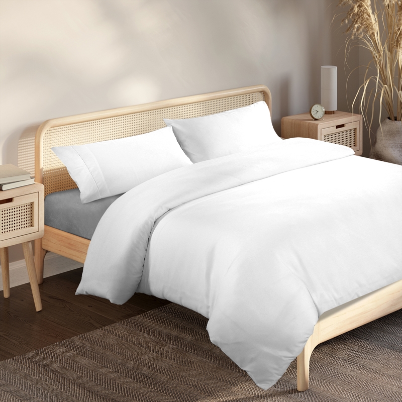Royal Comfort 350GSM Luxury Soft Bamboo All-Seasons Quilt Duvet  - Double - White