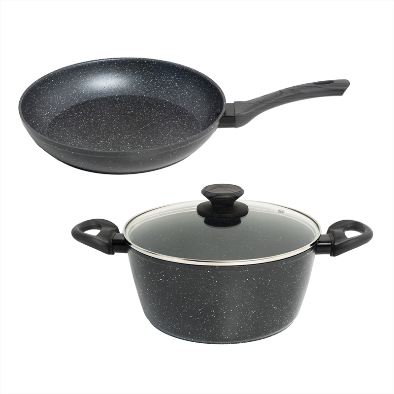 Buy 2 Pack StoneChef 2 Piece Set Frypan 24cm + Casserole 24cm Cookware
