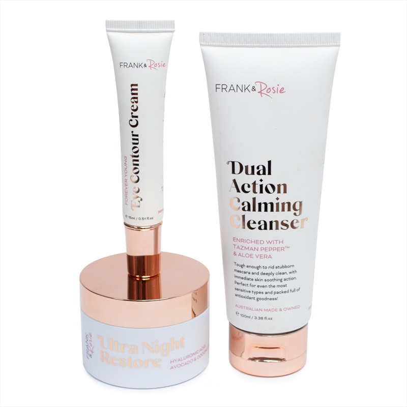 Frank and Rosie Ultimate Night Routine (Cleanser, Night Restore, Eye Cream)/Product Detail/Homewares