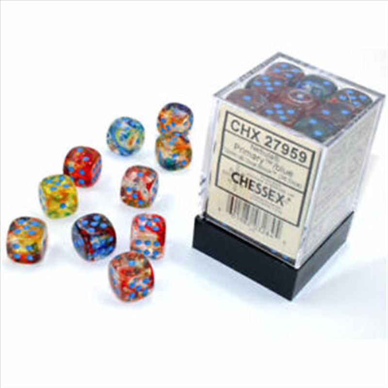 Chessex 12mm D6 Dice Block Nebula Primary/Blue (Luminary Effect)/Product Detail/Dice Games
