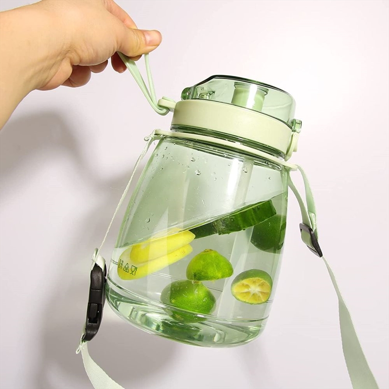 Clear Large Water Bottle Water Jug with Adjustable Shoulder Strap - Green/Product Detail/Drink Bottles
