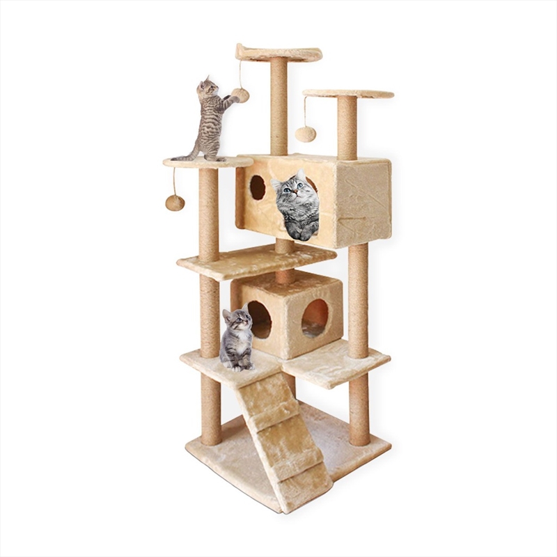 FLOOFI 150cm Plush Cat Condo Cat Tree Beige FI-CT-157-BJ/Product Detail/Pet Accessories