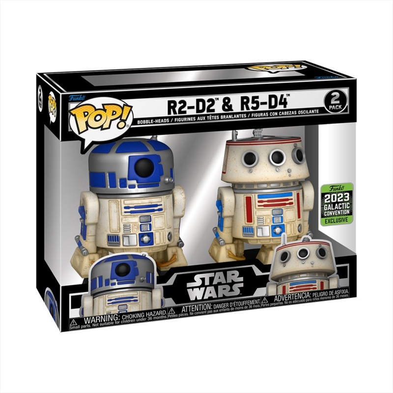 Star Wars - R2-D2 & R5-D4 STAR WARS CELEBRATION 2023 Exclusive Pop! Vinyl 2-Pack [RS]/Product Detail/Deluxe Pop Vinyl
