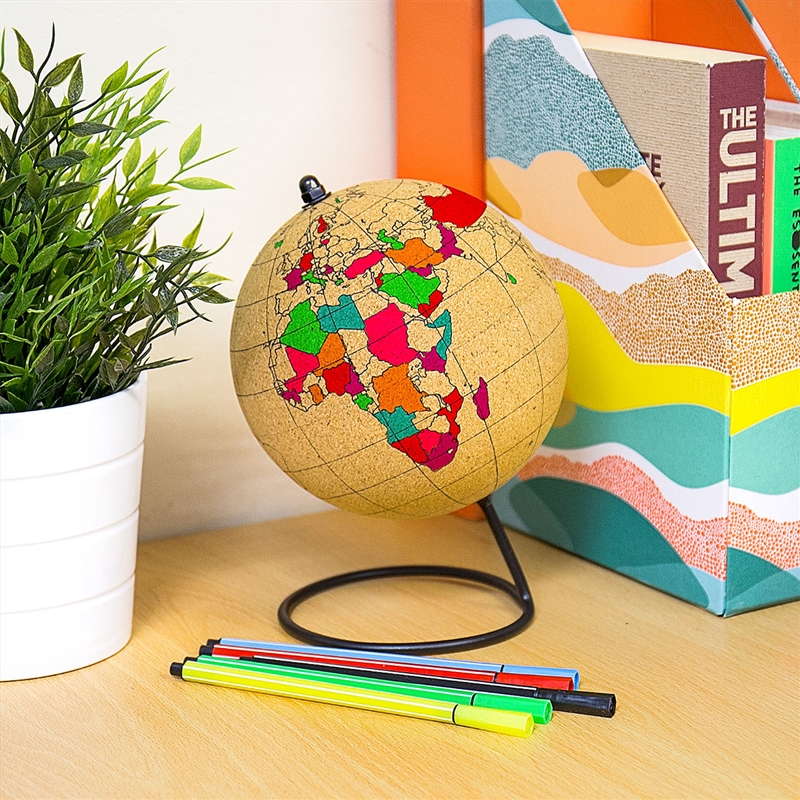 Colour In Cork Globe/Product Detail/Stress & Squishy