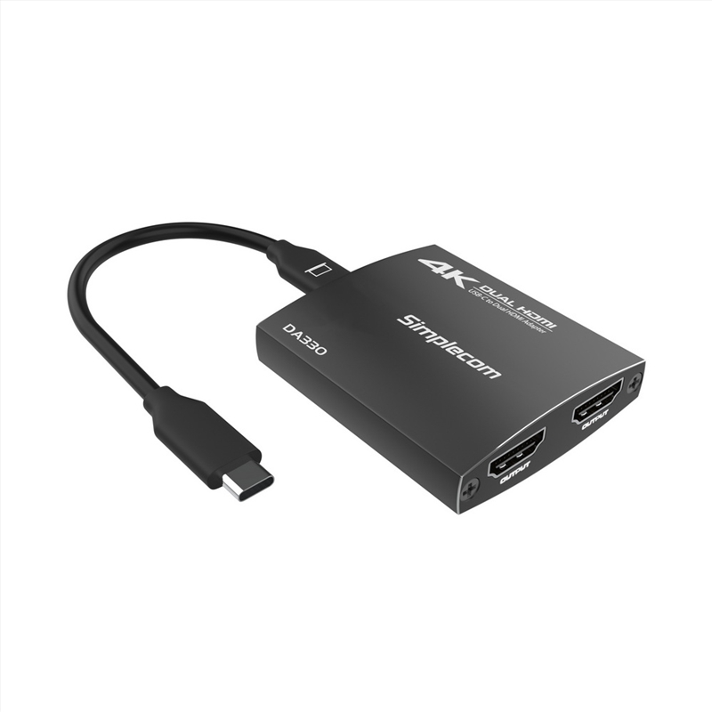 Simplecom DA330 USB-C to Dual HDMI MST Adapter 4K@60Hz with PD and Audio Out/Product Detail/Cables
