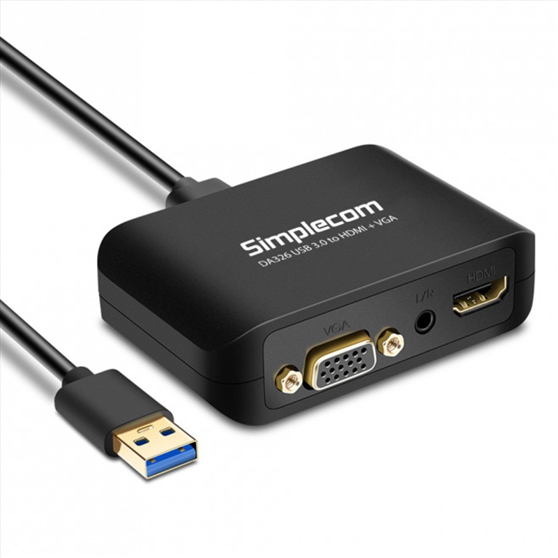 Simplecom DA326 USB 3.0 to HDMI + VGA Video Adapter with 3.5mm Audio Full HD 1080p/Product Detail/Cables