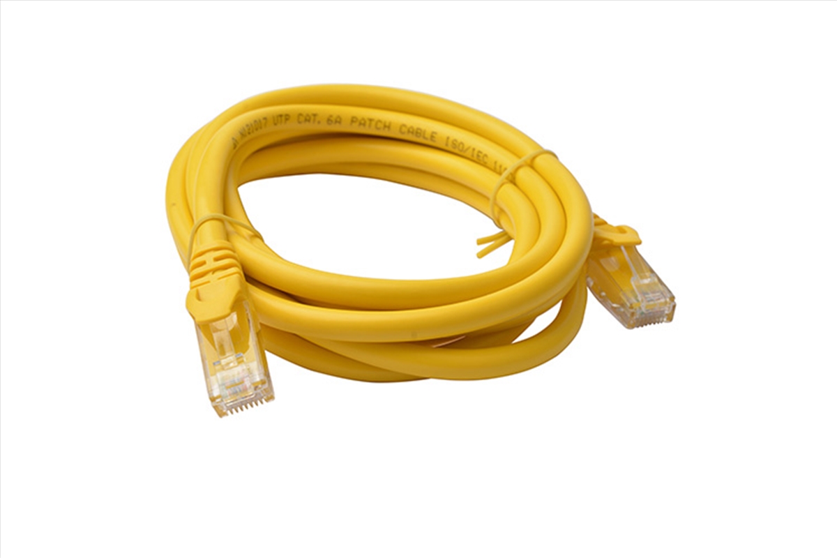 8WARE Cat6a UTP Ethernet Cable 2m Snagless Yellow/Product Detail/Cables