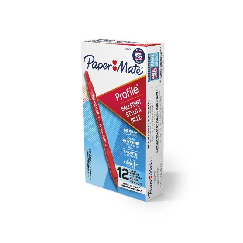 Papermate Profile Ballpoint Pen 1mm 12 Pack Red/Product Detail/Pens, Markers & Highlighters