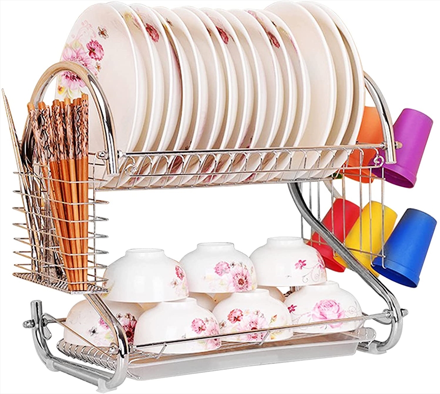 Metal Dish Drying Rack Kitchen-2-Tier with Drain Board/Product Detail/Decor