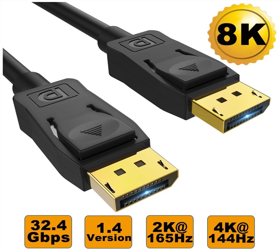 8WARE 3m Ultra 8K DisplayPort DP1.4 Cable - Male to Male Gold Plated/Product Detail/Cables