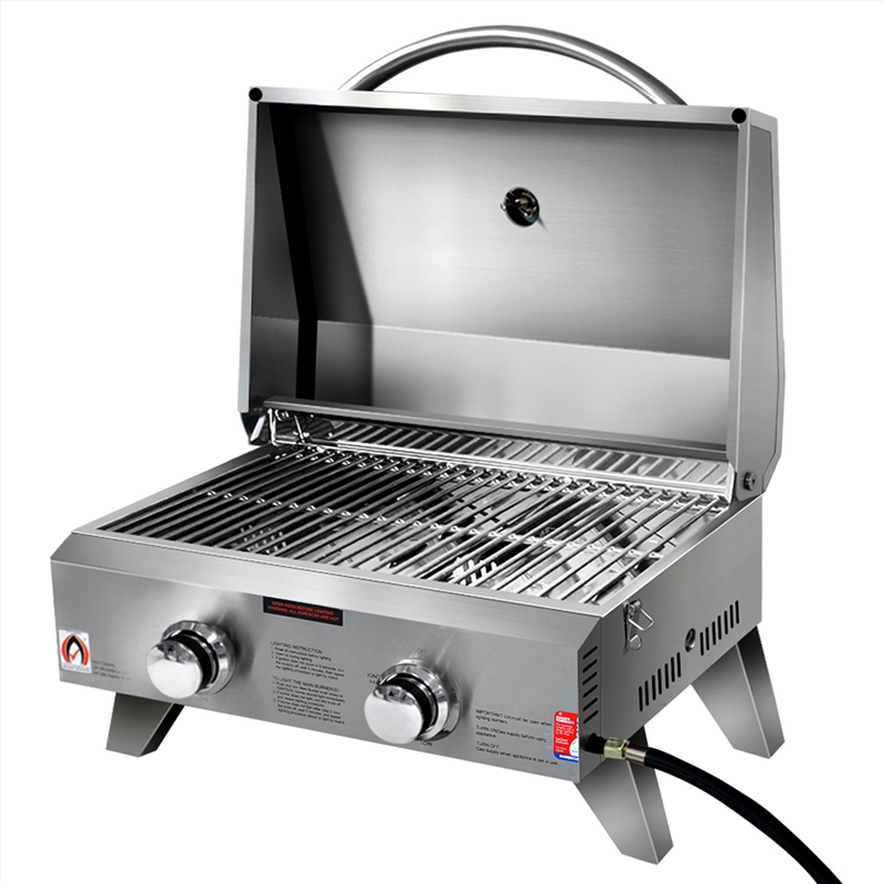 Buy Grillz Portable 2 Burner Gas BBQ Stainless Steel Online Sanity