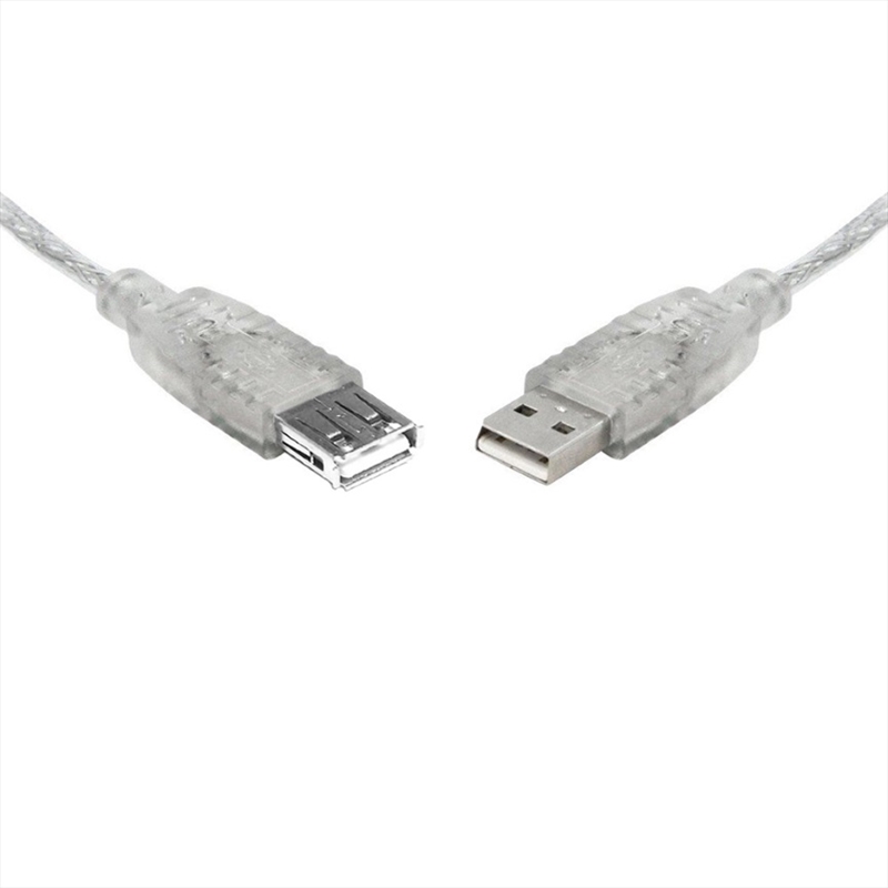8WARE USB 2.0 Certified Extension A-A M-F Transparent Metal Sheath Cable - 5m/Product Detail/Cables