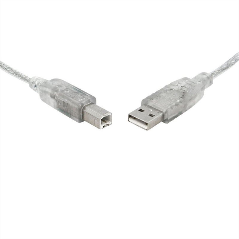 8WARE USB 2.0 Certified Cable A-B Transparent Metal Sheath UL Approved - 5m/Product Detail/Cables