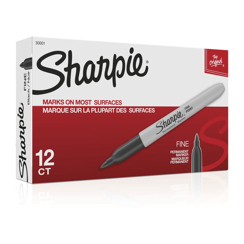 SHARPIE Permanent Marker Fine Point Black Box of 12/Product Detail/Pens, Markers & Highlighters