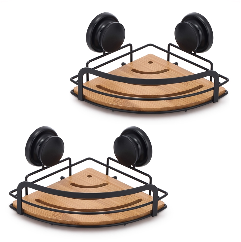 2 Pack Round Bamboo Corner Shower Caddy/Product Detail/Decor
