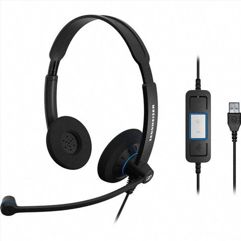 Sennheiser SC 60 USB CTRL Binaural Wideband Office Headset - Black/Product Detail/Cables