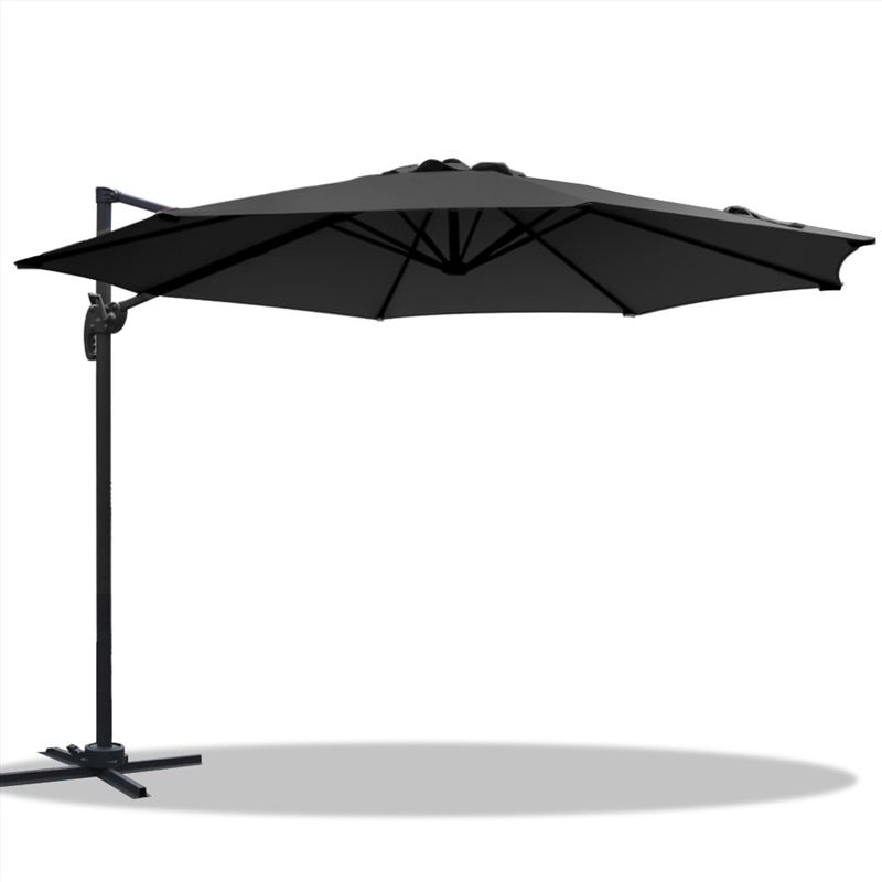 Instahut Outdoor Umbrella Garden Patio Cantilever Black/Product Detail/Decor
