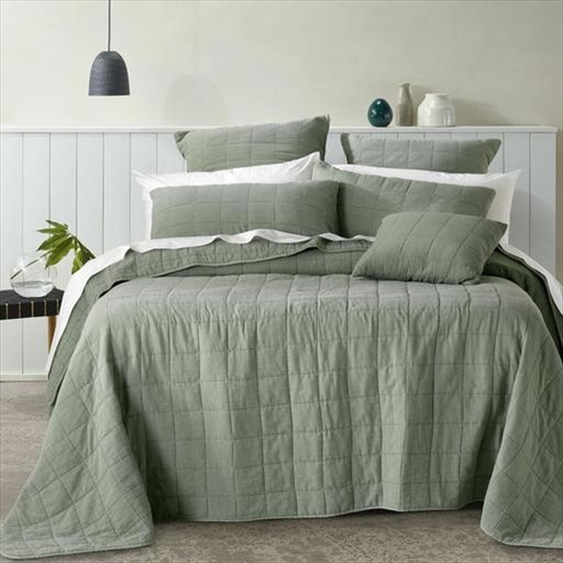 Buy Geraldton Olive Coverlet Set Super King Online Sanity