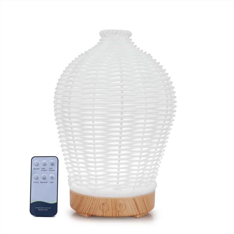 Essential Oil Aroma Diffuser and Remote - 100ml Rattan White Mist Humidifier/Product Detail/Homewares