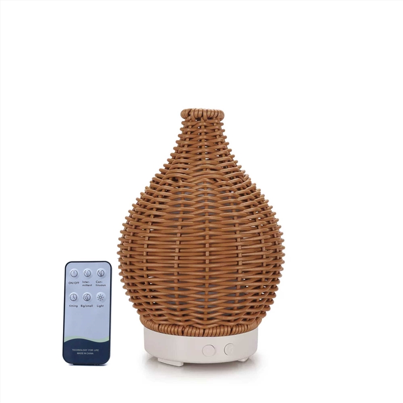 Essential Oil Aroma Diffuser and Remote - 100ml Rattan Woven Mist Humidifier/Product Detail/Homewares